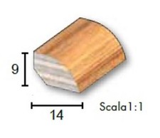 Battiscopa Basolino in legno rivestito in monostrato formato 9x14mm 