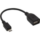 INLINE Micro-USB OTG Adapterkabel, Micro-B Stecker an USB A Buchse, 0,15m