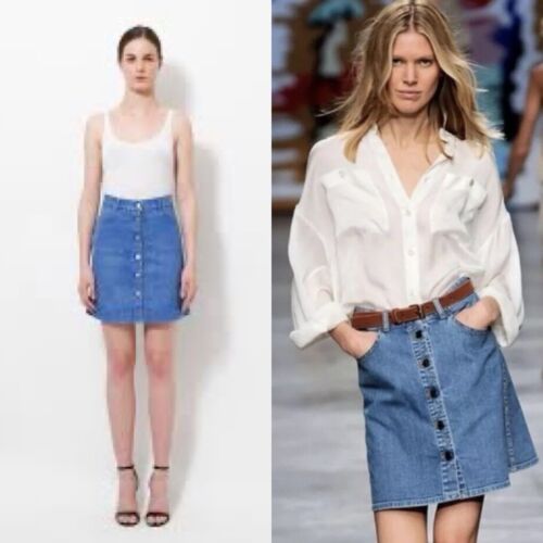 Stella McCartney A-Line Button Up Denim Mini Skirt 36 S UK 6-8 Made in Italy - Picture 8 of 8