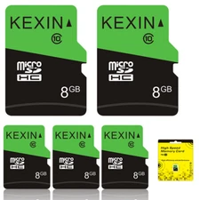 5/10 Pack 8GB Micro SD Cards SDHC Class 10 TF Card Memory Cards with An Adapter