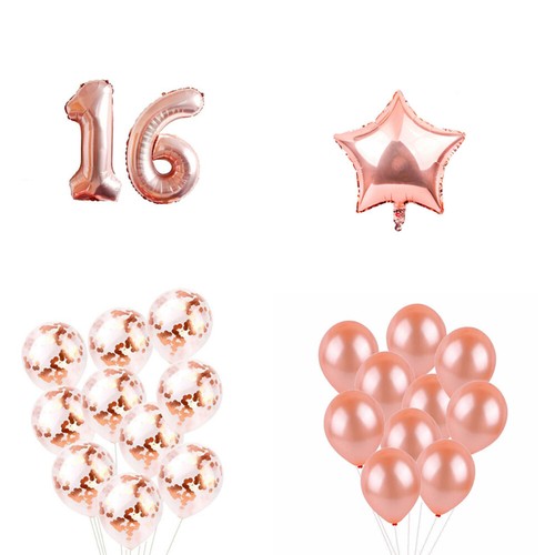 24 Pcs Colorful Aluminum Foil Balloons Birthday Latex Party Supplies - Picture 2 of 11