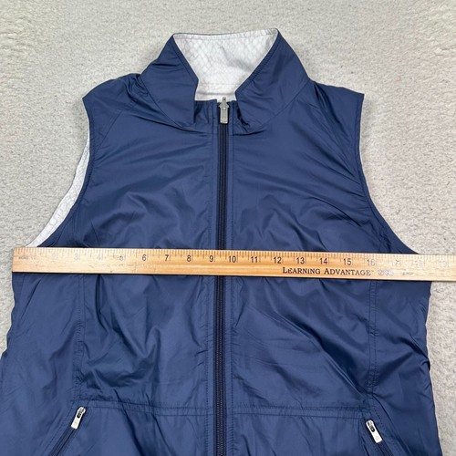 Peter Millar Golf Vest Women’s M Full Zip Reversible Blue/Snake Print NWT $145 - Picture 8 of 13