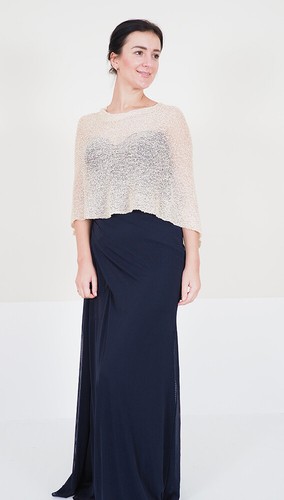 Ladies Poncho Plain Stretch Lace Fish Net Bali Crochet Batwing Small One Size - Picture 170 of 203