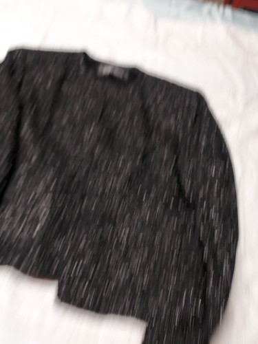 Linda Allard Ellen Tracy Black Crop Jacket Size 12 - Picture 5 of 5