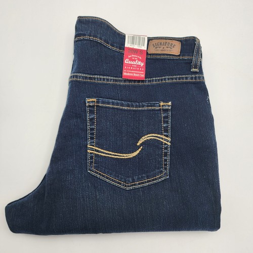 LEVI STRAUSS Signature Modern Boot Cut Jeans Women's Plus Size 20W Dark Wash NEW