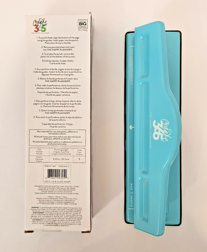 Create 365 The Happy Planner Classic 9-Hole Punch for Disc Bound System Blue NEW - Picture 2 of 5