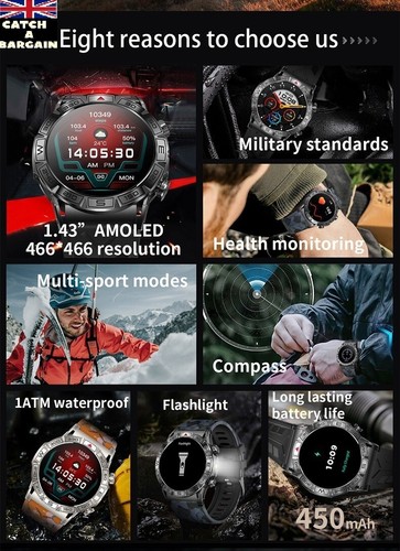 Smartwatch KC80 AMOLED Touch Screen Fitness Tracker BT Calling Waterproof (E370) - 第 11/28 張圖片