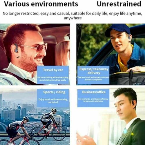 Wireless Bluetooth 5.0 Earpiece Headset Driving Trucker Noise Cancelling Earbuds - Picture 9 of 12