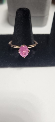NEW Ilakaka hot pink SAPPHIRE & ZIRCON RING Rose gold/Silver UNIQUE SHAPE Sz 10 - Picture 8 of 12