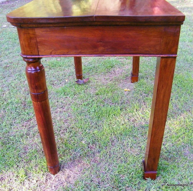 Austera Console Scrittoio parietale Neoclassica Emiliana fine 700 in noce - Foto 3 di 8