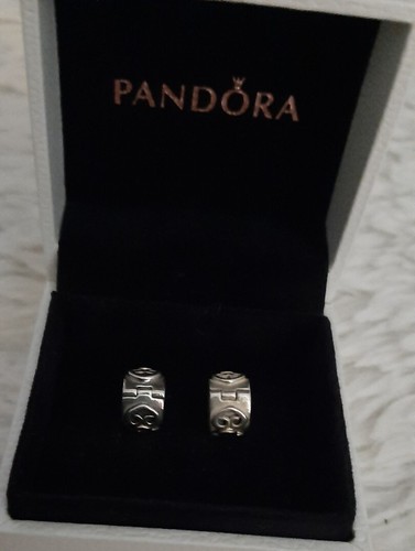 Pandora Sapphire Scroll Clip Charms 14kt Gold & S925 ALE. Faulty X 2. - Picture 8 of 10