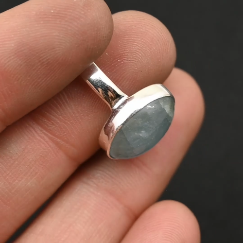 Aquamarine Gemstone Handmade 925 Sterling Silver Jewelry Ring For Gift - Video 1 of 1