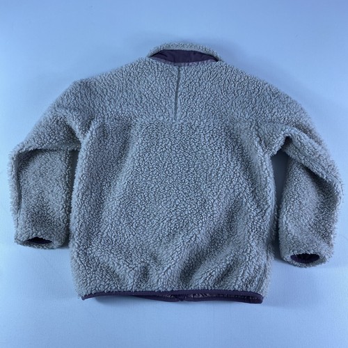Patagonia Jacket Girls Medium 10 Retrox Sherpa Retro X Oatmeal Purple 65625 - Picture 7 of 12