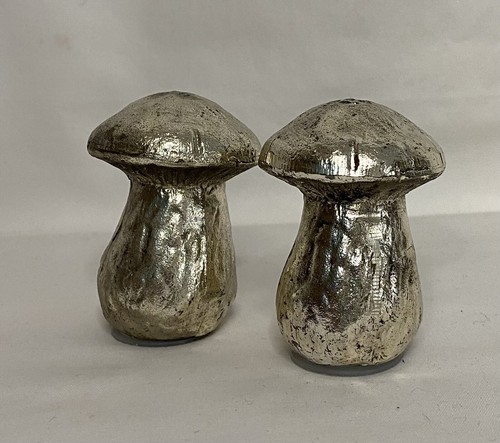 Vintage Mushrooms Silver Plate Salt Pepper Raimond Japan