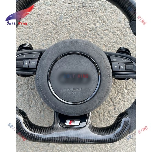 Carbon Fiber Steering wheel Frame For Audi RS6 RS7 A6 A7 S6 S7 A8 A4S4 Alcantara - Picture 8 of 12