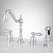 Signature Helena 1.8 GPM Double Handle Widespread Kitchen Faucet with Side Spray