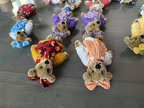 Rare Lot of 13 Retired World of Miniature Bears-girls In Dresses, Boy Engineers - Picture 21 of 24