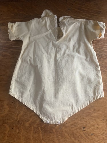 Antique Vtg Baby Boy Girl Clothing One Piece Yellow Embroidered Birds Romper*🧡 - Picture 9 of 10
