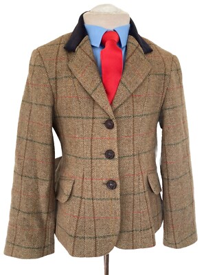 Mädchen Caldene hellbraun Tweed reine Wolle Show Jacke Größe 24''.     Ref M13