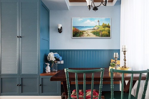 Arte de pared en lienzo costero Acocifi océano faro paisaje marino, pintura cielo azul - Imagen 4 de 4