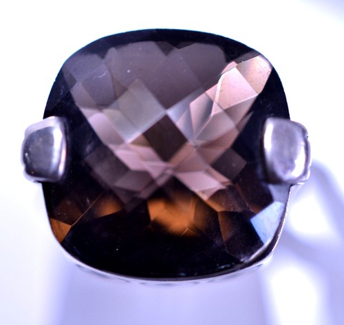 NWT RETIRED BRIGHTON STERLING SILVER DREAMSCAPE SMOKY QUARTZ TOPAZ HEART RING - Picture 1 of 8