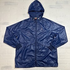 Vintage Lacoste Nylon Jacket Mens Large Blue Full Zip Hooded Lightweight 80s