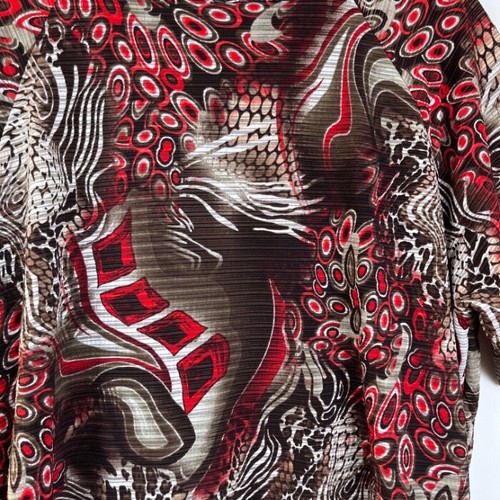 Blusa Mujer Studio 1940 Talla 22/24 Rojo Marrón Estampado Funky Manga Corta - Imagen 7 de 7