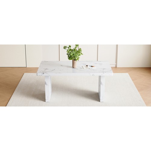 Luxurious Marble Pattern MDF Dining Table A Choice of Subtle Luxury Space - Picture 10 of 19