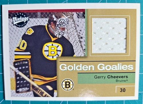 2001-02 Upper Deck Vintage Jerseys #GGGC Gerry Cheevers Team: Boston Bruins - Picture 4 of 4