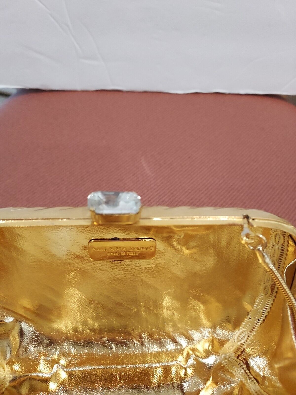 Vintage Saks Fifth Avenue Gold Metal Clamshell Cl… - image 24