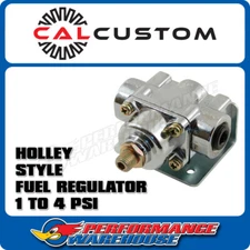 Cal Custom Holley Style 1 to 4 PSI Adjustable Fuel Pressure Regulator Chrome