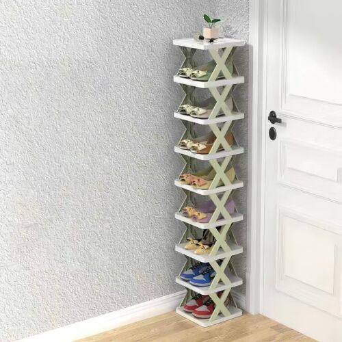 9-Tier Shoe Rack Storage Small Shoe Rack Narrow DIY Adjust Shoe Shelf Organizer - Picture 20 of 23