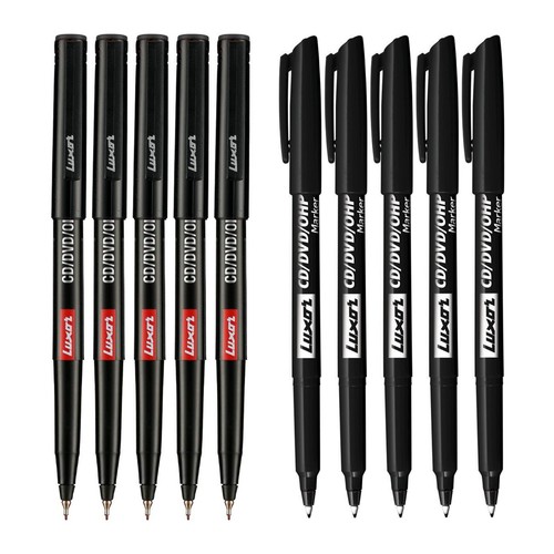 10X EXTRA FINE+EXTRA FINE TIP Permanent Marker Pens BLACK CD / DVD - Best Price - Picture 2 of 7