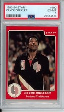 1983-84 Star #100 Clyde Drexler PSA 6 Rookie Card Blazers Mint Corners Way Nicer