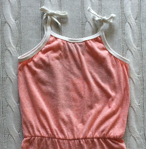 TINY WHALES Girl's Aloha Hawaii Rainbow Retro Peach Romper, Size 7 - Picture 4 of 8
