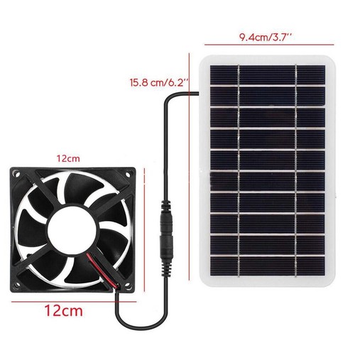 30W Solar Power Panel Exhaust Roof Attic Fan Air Ventilation Van Cooling For Pet - Picture 2 of 13