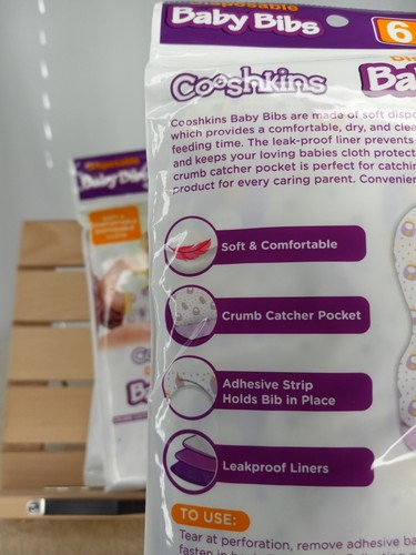 Cooshkins Disposable Baby Bibs 18 Count One Size Catch Pocket Leak Resistant Lot - Picture 5 of 5