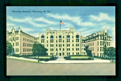 Postcard The Wheeling Hospital in Wheeling West Virginia. F2 - Picture 1 of 2