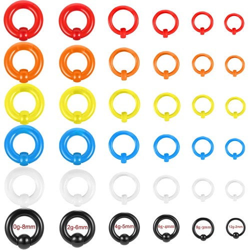 1 Pair Acrylic Nose Rings BCR Septum Rings Hoop Earrings Ear Gauge Body Jewelry