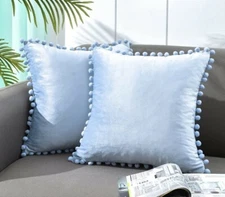 Top Finel Decorative Throw Pillow Covers for Couch Bed Soft Particles Velvet Sol
