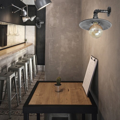 Lámpara de tubo de agua industrial vintage retro loft pantalla de luz Steampunk aplique de pared - Imagen 5 de 24