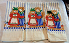 3 VTG Kitchen Hand Towels, Mr. & Mrs. Country Bear 1980's New with Tags