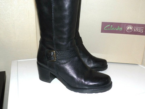 Boots Knee Biker High Size 7 Fernwood Womens Leather Oasis Clarks Block Black vSBXqzwZ
