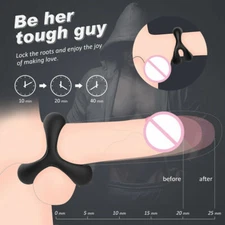 3in1 Men Penis Extender Stretcher Sleeve Penis Enhancer Ring Delay Ejaculation