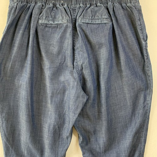 Talbots Jogger Pants Women 2XP Plus Elastic Band Pockets Chambray Linen Blend - Picture 14 of 17