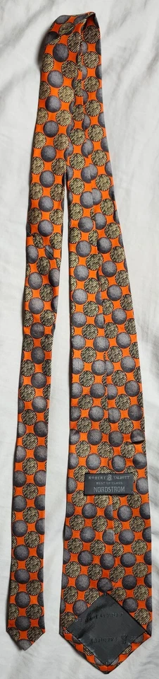 Corbata para hombre Robert Talbott Best of Class diseño círculo naranja seda hecha en EE. UU. Foto 3 de 4