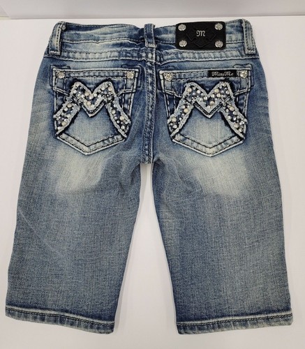 Pantalones cortos de mezclilla Miss Me Bermudas talla 10 nuevos con etiquetas niñas jóvenes brillantes JK1247M2 nuevos $78 - Imagen 3 de 4