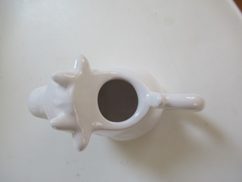 Adorable White Porcelain Cow Creamer with Handle & Mouth Spout 3" Tall - Picture 2 of 9