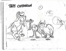 WE'RE BACK ~ 28-PAGE SET OF 8" X 11" MODEL SHEET PAGES FROM 1993 SPIELBERG FILM