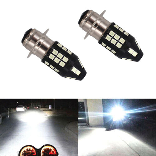 2x For Yamaha Grizzly 125 350 450 600 Xenon White H6M COB LED Headlight Bulbs - Picture 1 of 12